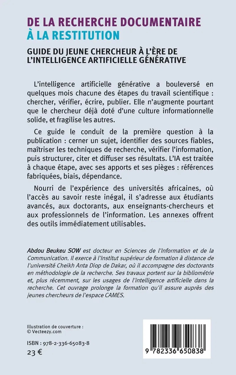Quatrième de couverture du livre : présentation et biographie de l'auteur